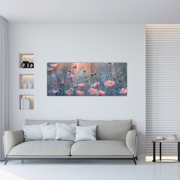 Kép - Virágok pasztell színekben (120x50 cm)
