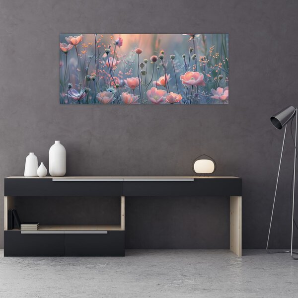 Kép - Virágok pasztell színekben (120x50 cm)