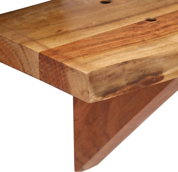 2 db tömör akácfa fali polc 60x20x18 cm