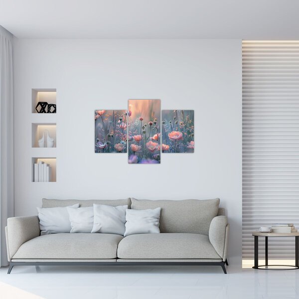 Kép - Virágok pasztell színekben (90x60 cm)