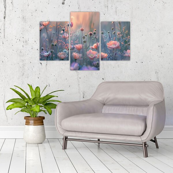Kép - Virágok pasztell színekben (90x60 cm)