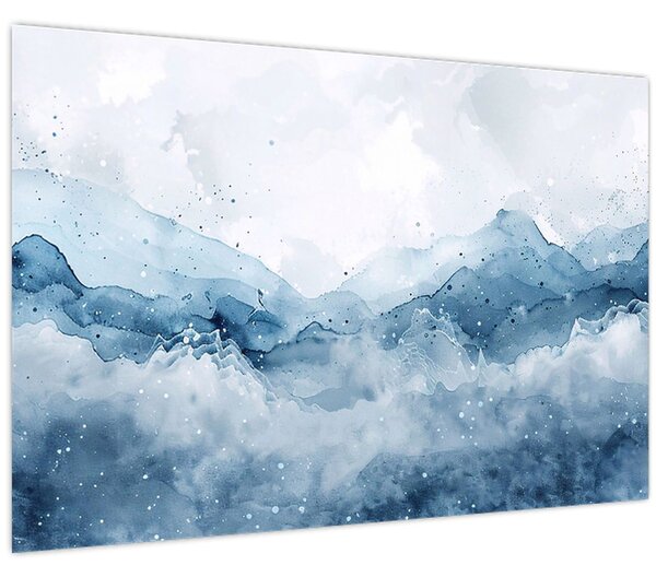 Kép - Felhők és hullámok, akvarell (90x60 cm)