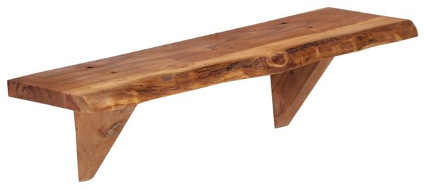 2 db tömör akácfa fali polc 60x20x18 cm