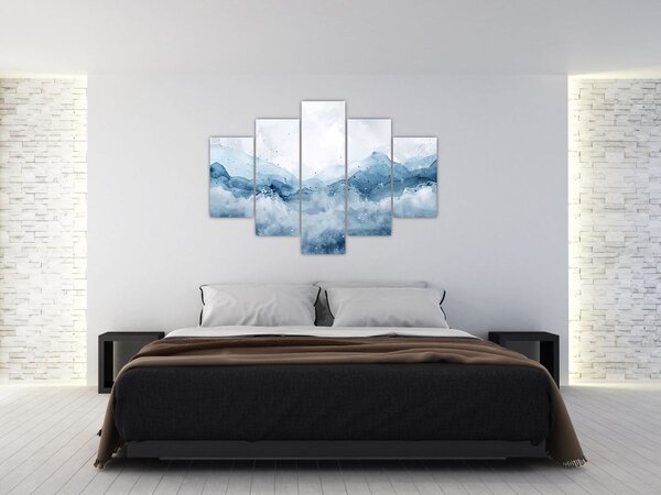 Kép - Felhők és hullámok, akvarell (150x105 cm)