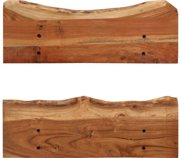 2 db tömör akácfa fali polc 60x20x18 cm