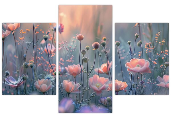 Kép - Virágok pasztell színekben (90x60 cm)