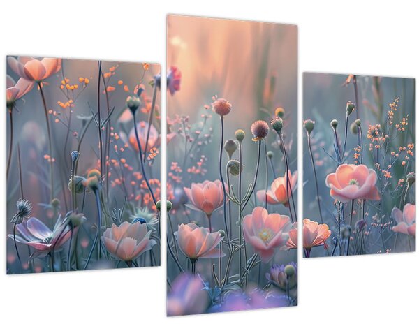 Kép - Virágok pasztell színekben (90x60 cm)