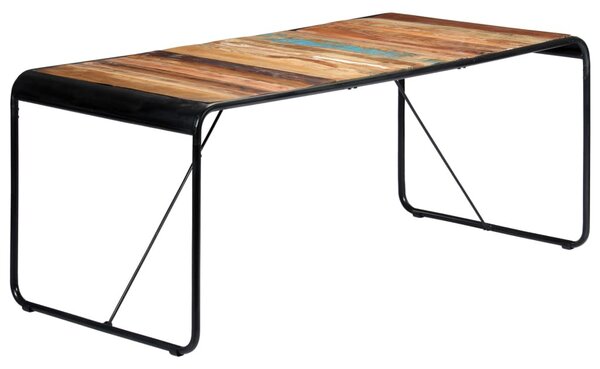 Tömör újrahasznosított fa étkezőasztal 180 x 90 x 76 cm