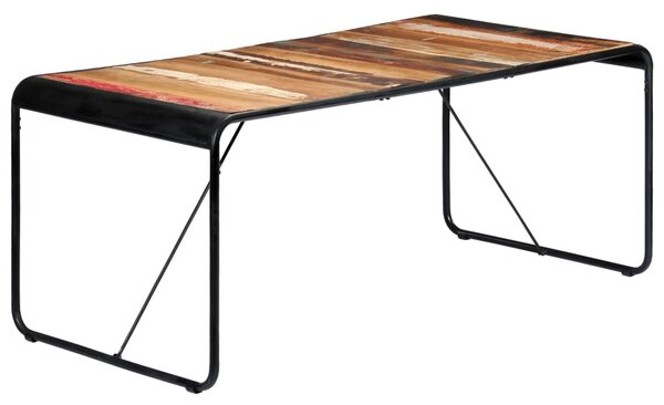Tömör újrahasznosított fa étkezőasztal 180 x 90 x 76 cm