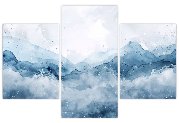 Kép - Felhők és hullámok, akvarell (90x60 cm)
