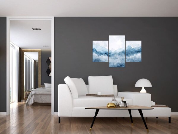 Kép - Felhők és hullámok, akvarell (90x60 cm)