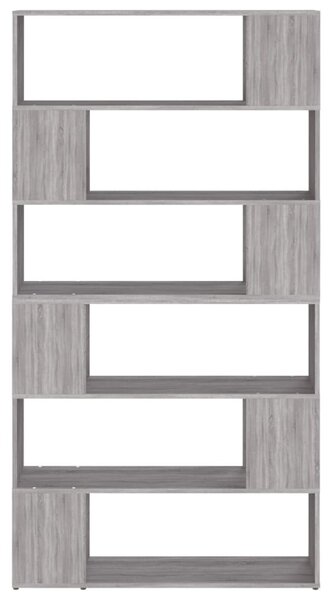 Szürke sonoma színű térelválasztó könyvszekrény 100x24x188 cm