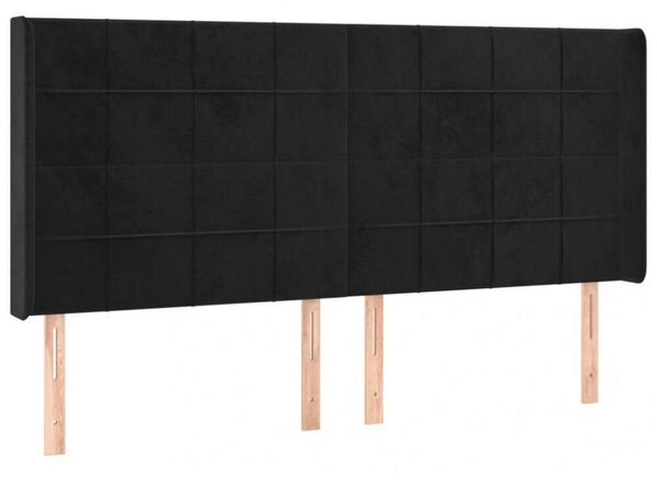VidaXL Fejtámla - Bársony - Fekete - 163x118/128cm