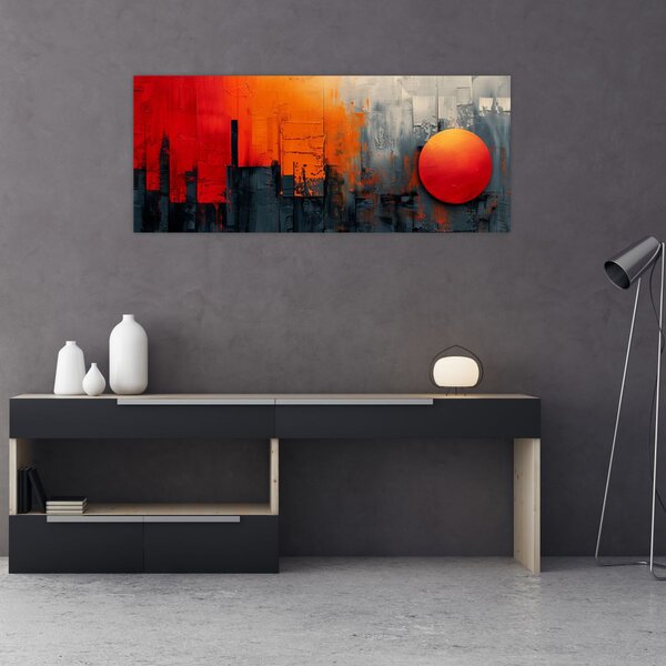 Kép - Absztrakt festmény a városról (120x50 cm)