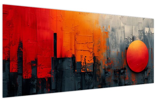 Kép - Absztrakt festmény a városról (120x50 cm)