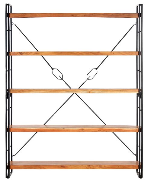 5 szintes tömör akácfa könyvespolc 140 x 30 x 180 cm