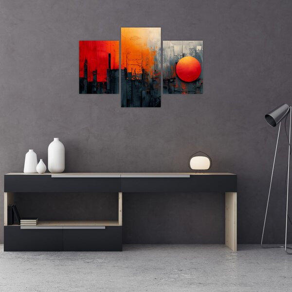Kép - Absztrakt festmény a városról (90x60 cm)