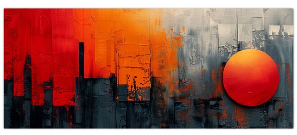Kép - Absztrakt festmény a városról (120x50 cm)