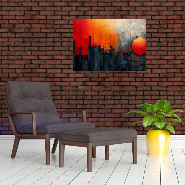 Kép - Absztrakt festmény a városról (70x50 cm)