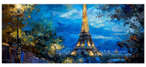 Kép - Olajfestmény az Eiffel-toronyról (120x50 cm)