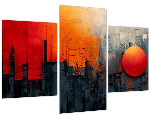 Kép - Absztrakt festmény a városról (90x60 cm)