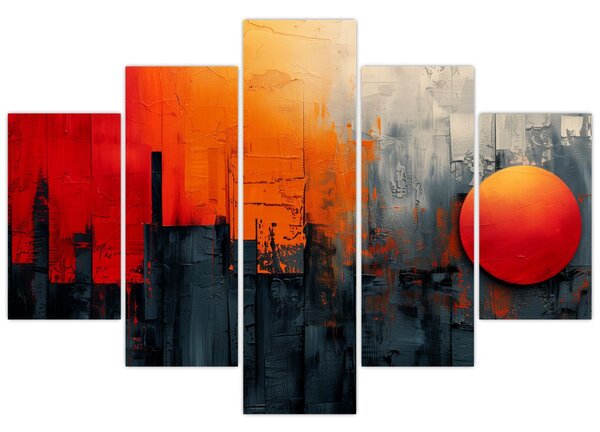 Kép - Absztrakt festmény a városról (150x105 cm)