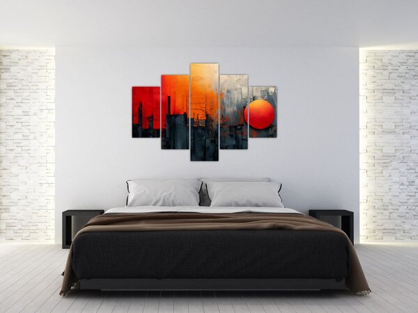 Kép - Absztrakt festmény a városról (150x105 cm)