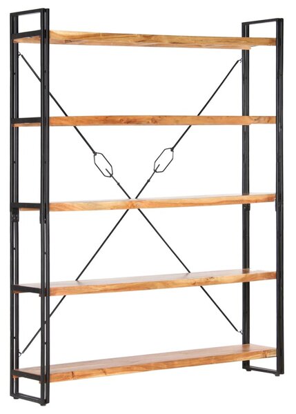 5 szintes tömör akácfa könyvespolc 140 x 30 x 180 cm