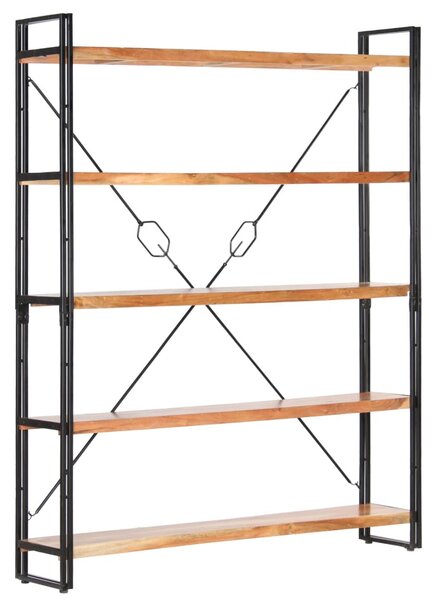 5 szintes tömör akácfa könyvespolc 140 x 30 x 180 cm