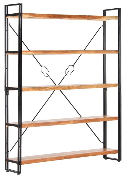 5 szintes tömör akácfa könyvespolc 140 x 30 x 180 cm