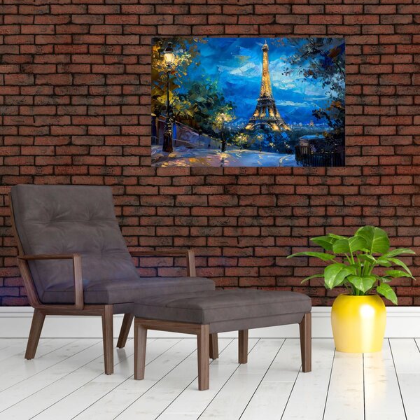 Kép - Olajfestmény az Eiffel-toronyról (90x60 cm)