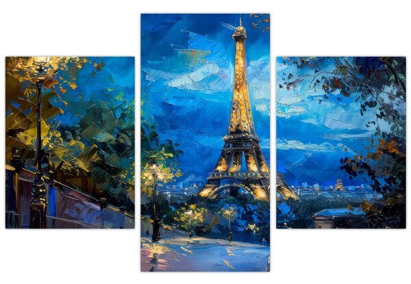 Kép - Olajfestmény az Eiffel-toronyról (90x60 cm)