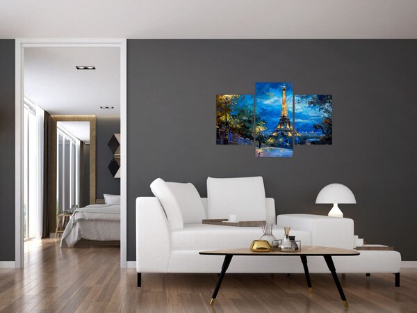 Kép - Olajfestmény az Eiffel-toronyról (90x60 cm)