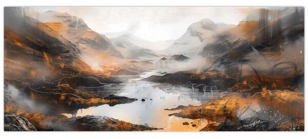 Kép - Hegyi tájak festése (120x50 cm)