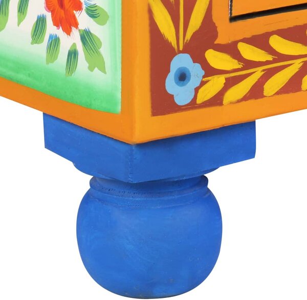 Kézzel festett tömör mangófa tálalószekrény 70 x 35 x 60 cm
