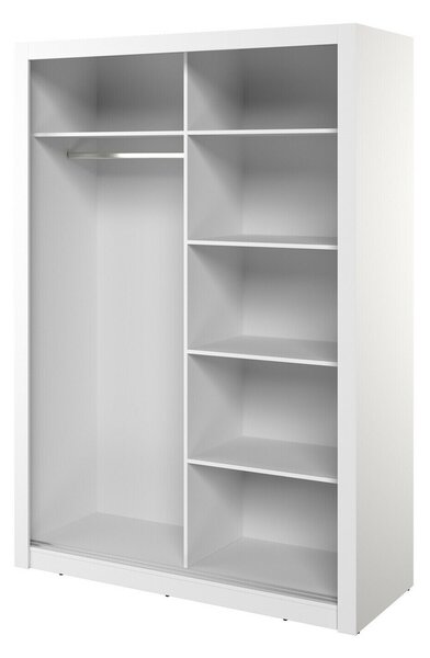 Gardróbszekrény Fresno 152, Laminált forgácslap, 215x150x60cm, Fehér