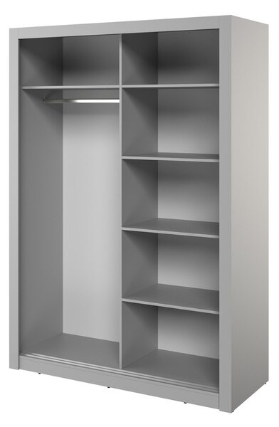 Gardróbszekrény Fresno 152, Laminált forgácslap, 215x150x60cm, Szürke