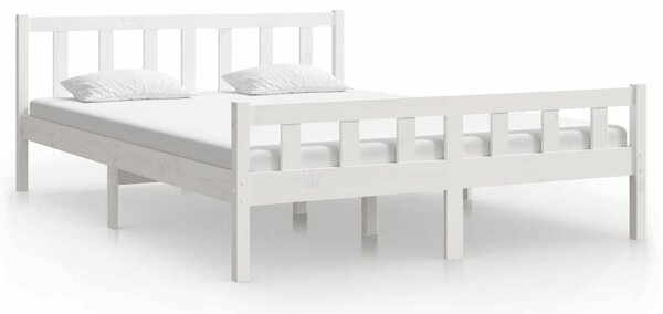 VidaXL Fehér Fenyőfa Ágykeret - 150x200 cm