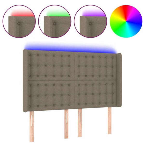 VidaXL tópszínű szövet LED-es fejtámla 147x16x118/128 cm