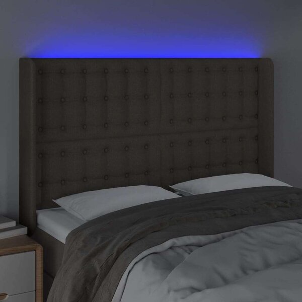 VidaXL tópszínű szövet LED-es fejtámla 147x16x118/128 cm