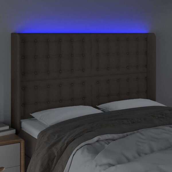 VidaXL tópszínű szövet LED-es fejtámla 147x16x118/128 cm