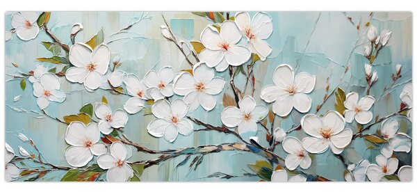 Kép - Festés, virágzó faágak (120x50 cm)