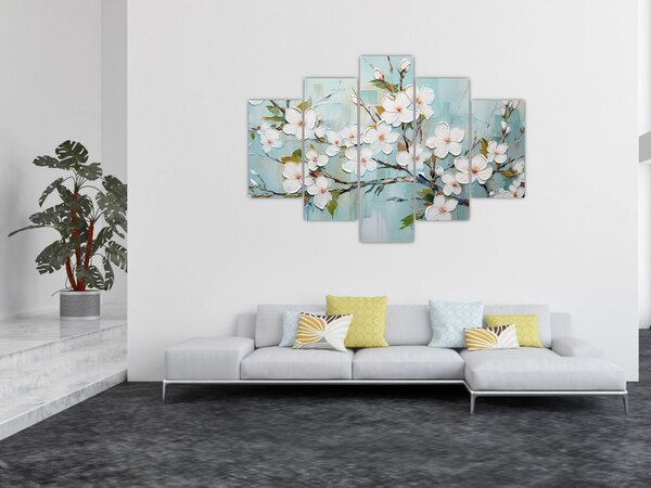 Kép - Festés, virágzó faágak (150x105 cm)