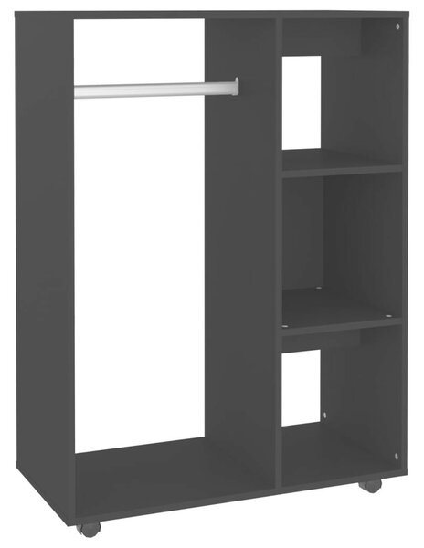 Homcom Fekete Ruhásszekrény - Akasztós és Polcos - 80x40x110 cm