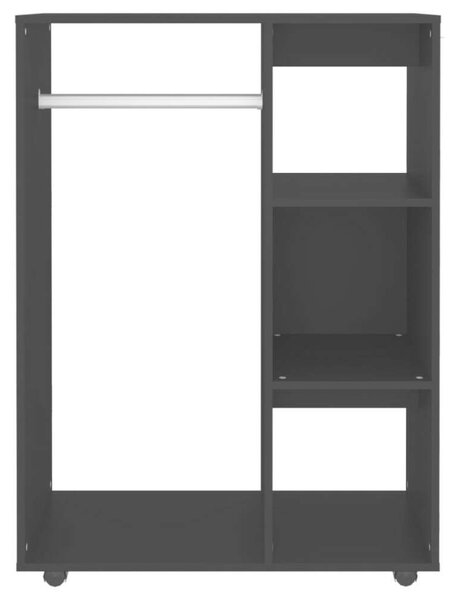 Homcom Fekete Ruhásszekrény - Akasztós és Polcos - 80x40x110 cm