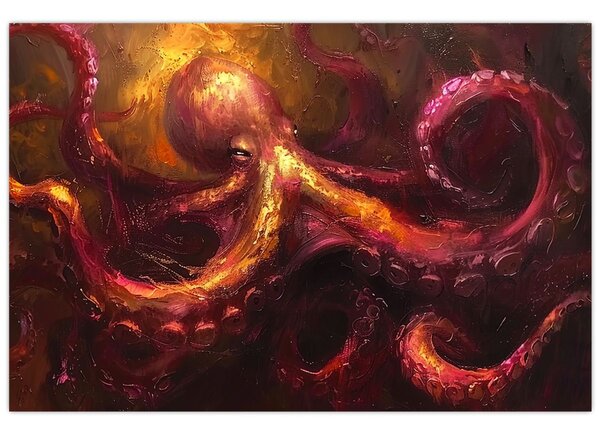 Kép - Polip, olajfestmény (90x60 cm)