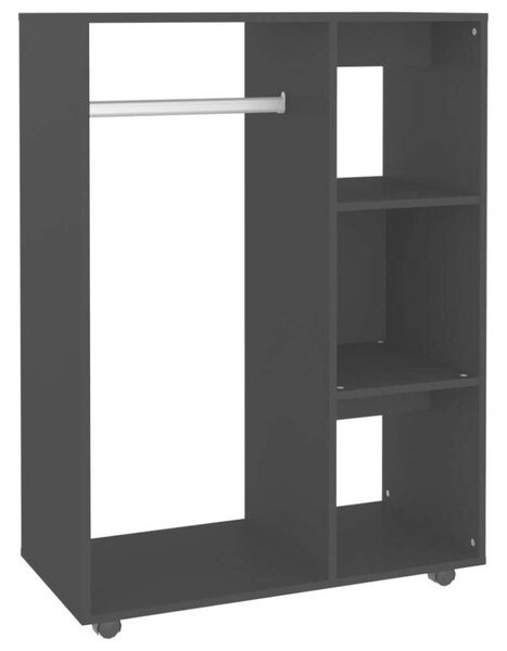 Homcom Fekete Ruhásszekrény - Akasztós és Polcos - 80x40x110 cm