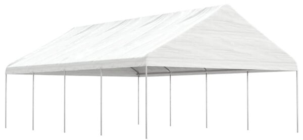 Fehér polietilén pavilon tetővel 8,92 x 5,88 x 3,75 m