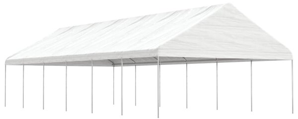 Fehér polietilén pavilon tetővel 13,38 x 5,88 x 3,75 m