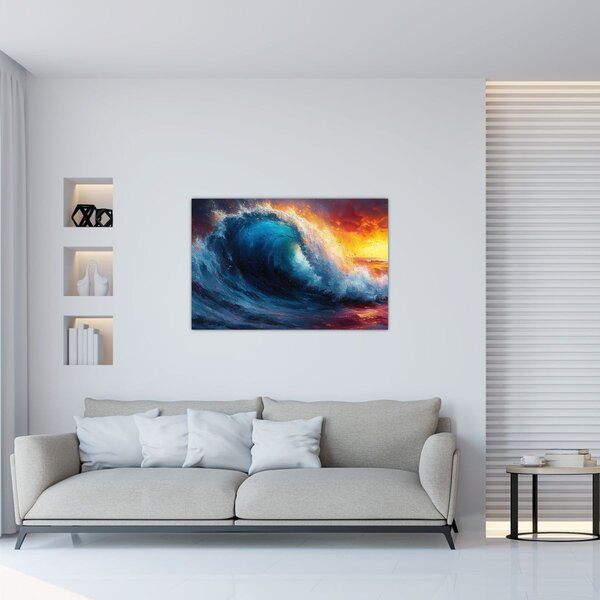 Kép - Hullám a naplementében (90x60 cm)